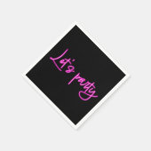 Laten we feesten met hete roze neon script minimal servet (Hoek)
