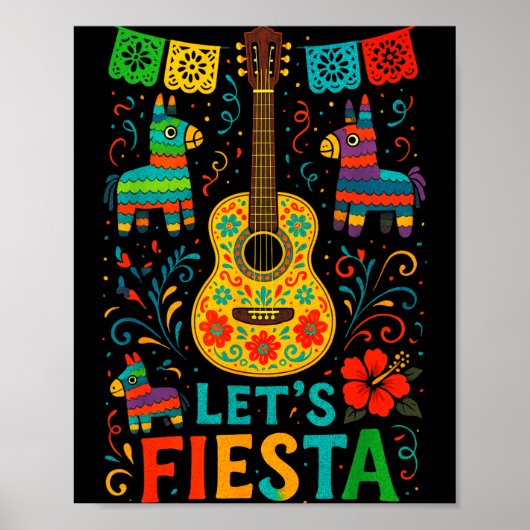 Laten we feesten - Mexicaans feest Cinco de Mayo f Poster (Voorkant)