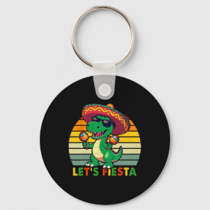 Laten we feesten Mexicaanse dinosaurus Cinco De Ma Sleutelhanger