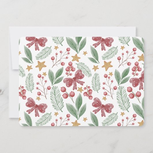 Laten we feesten | Modern rood kerstfeest Kaart (Achterkant)