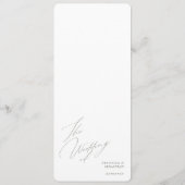 Laten we feesten moderne kalligrafie groene bruilo menu (Achterkant)