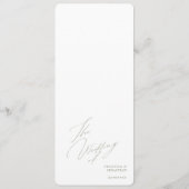 Laten we feesten moderne kalligrafie groene bruilo menu (Achterkant)