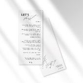 Laten we feesten moderne kalligrafie zwart bruilof menu