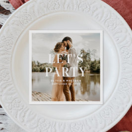 Laten we feesten. Moderne minimalistische typograf Servet