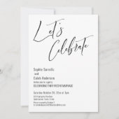 Laten we feesten Moderne Zwart & Wit Receptie Kaart (Voorkant)