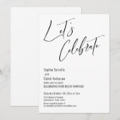 Laten we feesten Moderne Zwart & Wit Receptie Kaart (Voorkant / Achterkant)