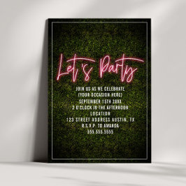 Laten we feesten Neon Script Boxwood Algemeen Kaart