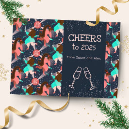 Laten we feesten! nieuwjaar feestdagenkaart