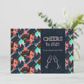 Laten we feesten! nieuwjaar feestdagenkaart (Staand voorkant)