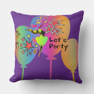 Laten we feesten Paarse decoratieve pret Kussen