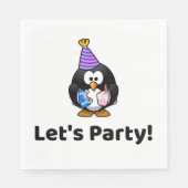 Laten we feesten! Pinguïn Grappig Verjaardagsfeest Servet (Voorkant)