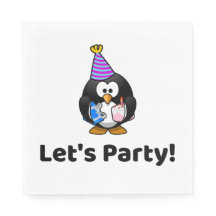 Laten we feesten! Pinguïn Grappig Verjaardagsfeest