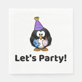 Laten we feesten! Pinguïn Grappig Verjaardagsfeest Servet