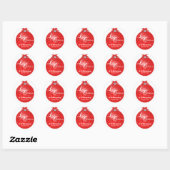 Laten we feesten, Red Lace Ornament Ronde Sticker (Vel)