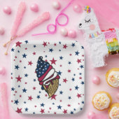 Laten we feesten! Red White Blue Ice Cream Papieren Bordje (Feest)