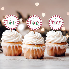 Laten we feesten Retro Grilleg Rood en Groen Ronde Sticker