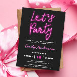 Laten we feesten retro neon elke leeftijd verjaard kaart<br><div class="desc">Maak je klaar om de nacht te ontsteken met onze Let's Party Retro Neon Birthday Party uitnodiging! Deze elektrificerende uitnodiging brengt de levendige energie van retro neonlichten aan om het even welke leeftijdsviering, die het stadium voor een onvergetelijk feest plaatsen. Met gedurfde neonkleuren en een leuk retro-ontwerp, vangt deze uitnodiging...</div>