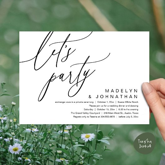 Laten we feesten, romantisch huwelijksdiner en dan kaart