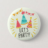 Laten we feesten ronde button 5,7 cm (Voorkant)