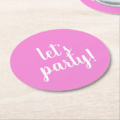 Laten we feesten. - ronde kartonnen onderzetter (Gebogen)