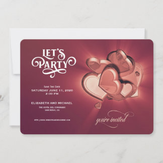 Laten we feesten! Roos gouden harten sparen de dat Save The Date