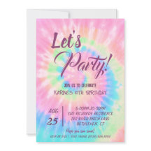 Laten we feesten, Roze Tie Dye verjaardag