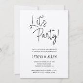 Laten we feesten rustieke bruiloft receptie Elopem Kaart (Voorkant)