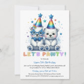 Laten we feesten! Schattige Polar Beer Verjaardags Kaart (Voorkant)