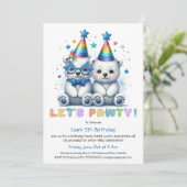 Laten we feesten! Schattige Polar Beer Verjaardags Kaart (Staand voorkant)