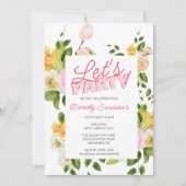 Laten we feesten trendy typografie 100e verjaardag kaart (Voorkant)