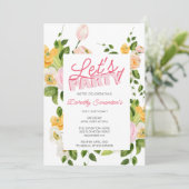 Laten we feesten trendy typografie 70e verjaardag kaart (Staand voorkant)