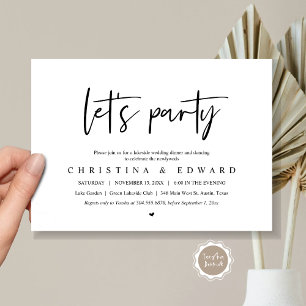 Laten we feesten, Trouw Elopement, Modern Minimali Kaart