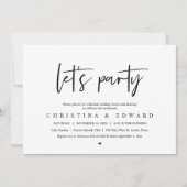 Laten we feesten, Trouw Elopement, Modern Minimali Kaart (Voorkant)