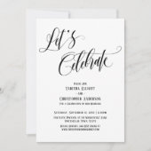 Laten we feesten Uitgebreid script Zwart en wit Kaart (Voorkant)