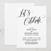 Laten we feesten Uitgebreid script Zwart en wit Kaart (Voorkant / Achterkant)