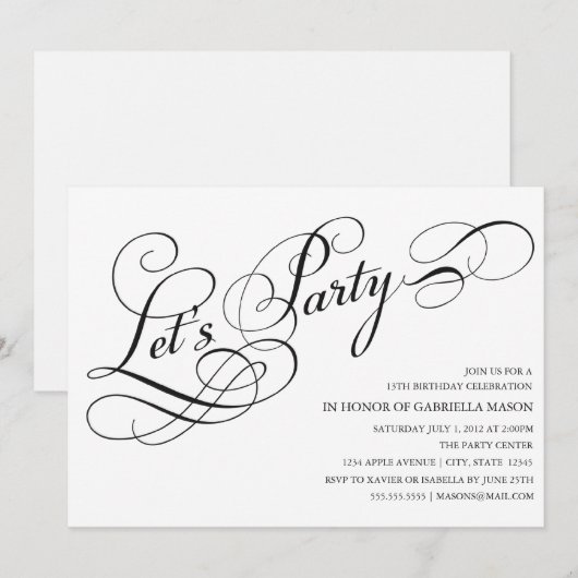 Laten we feesten | Uitnodiging (Voorkant / Achterkant)