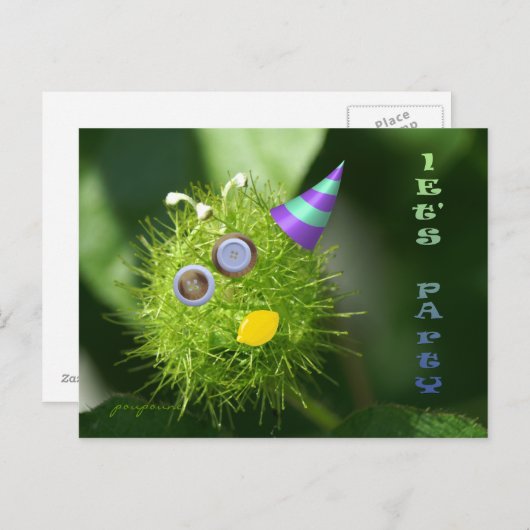 Laten we feesten! uitnodiging briefkaart (Voorkant / Achterkant)