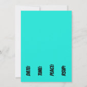 Laten we feesten! Uitnodiging in vette retro turko (Achterkant)