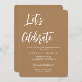 Laten we feesten Uitnodiging voor feestje Bewerkba (Voorkant / Achterkant)