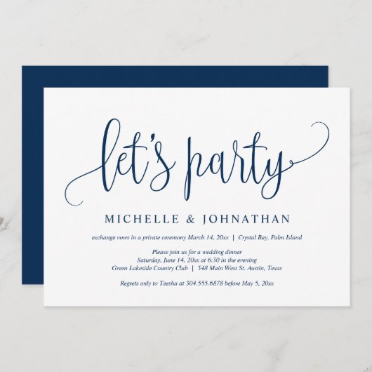 Laten we feesten, uitnodiging voor het vieren van  (Voorkant / Achterkant)