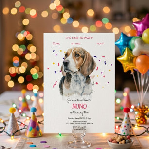 Laten we feesten, verjaardagsfeestje voor honden kaart