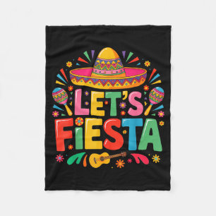 Laten we feesten vijf mei Mexicaans feest mannen v Fleece Deken