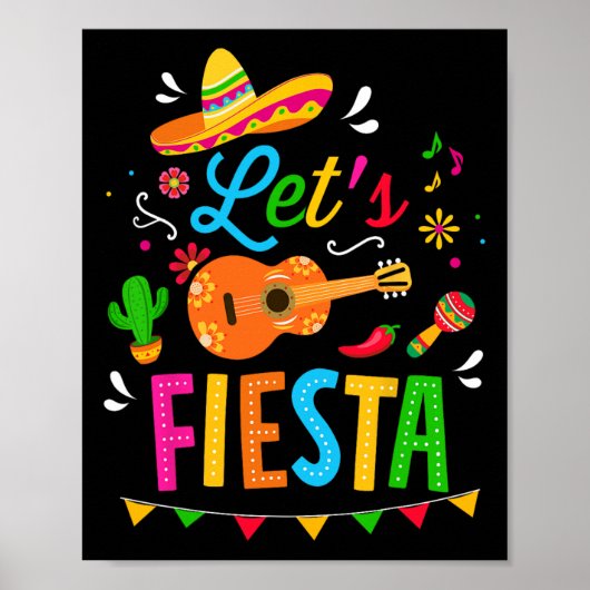 Laten we feesten voor een grappig Cinco de Mayo ko Poster (Voorkant)