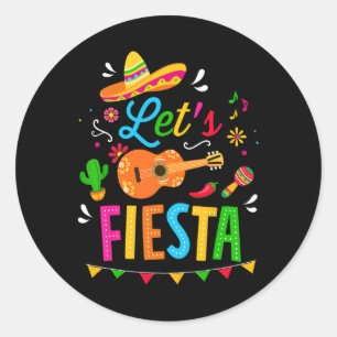 Laten we feesten voor een grappig Cinco de Mayo ko Ronde Sticker