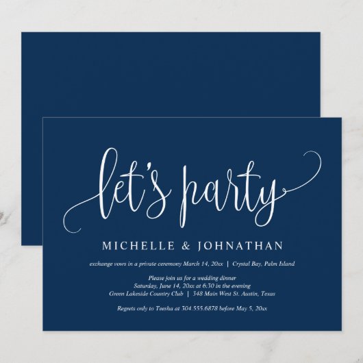 Laten we feesten, weddenschappen-uitleen-feest kaart (Voorkant / Achterkant)