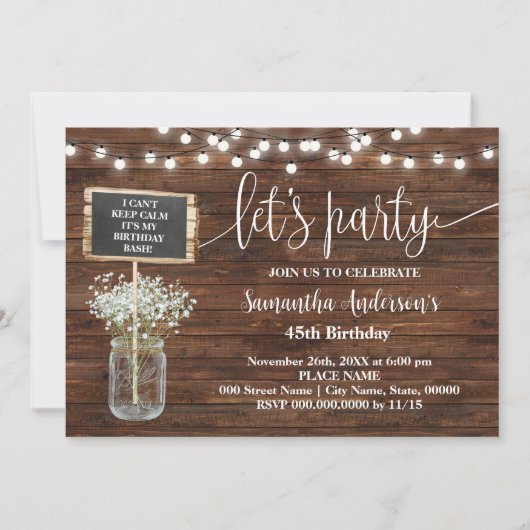 Laten we feesten Western elke leeftijd Verjaardag Save The Date (Voorkant)