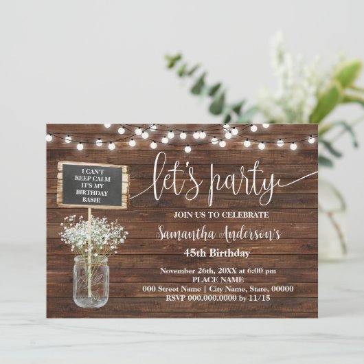 Laten we feesten Western elke leeftijd Verjaardag Save The Date (Staand voorkant)