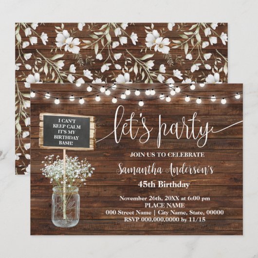 Laten we feesten Western elke leeftijd Verjaardag Save The Date (Voorkant / Achterkant)