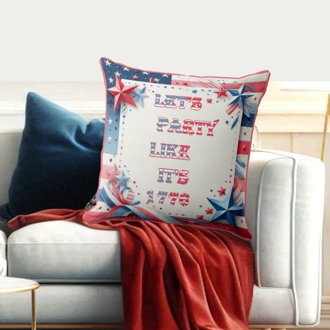 Laten we feesten zoals de Amerikaanse Onafhankelij Kussen (Lets Party Like Its 1776 American Independence Day Throw Pillow)