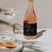 Laten we feesten. Zwart modern script bachelorette Sparkling Wijnetiket